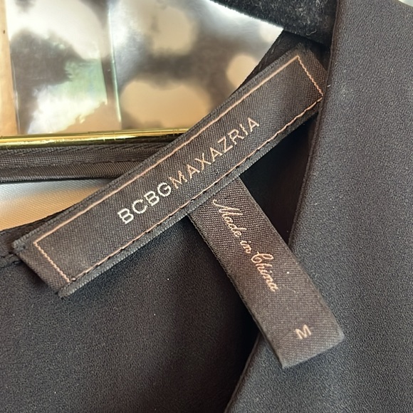 BCBG MaxAzria Sleeveless Pintuck Wide Leg Jumpsuit w/ Layered Top Sz M Black - Picture 7 of 17